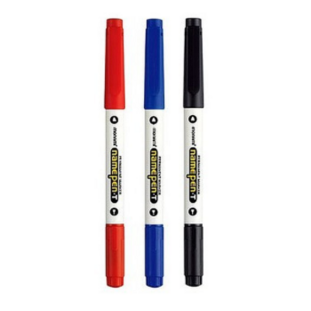 모나미 네임펜 트윈타입 T, 흑색, 12개입