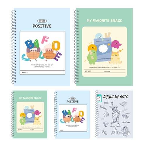 영아트 영어 넓은칸 스프링노트, 랜덤 발송, 5개